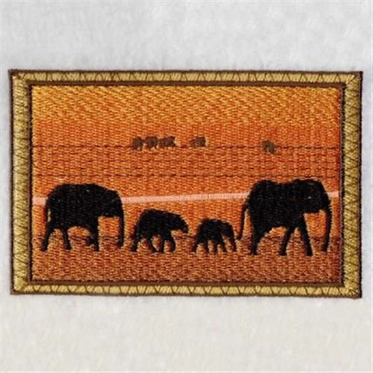 Silhouetted Elephants
