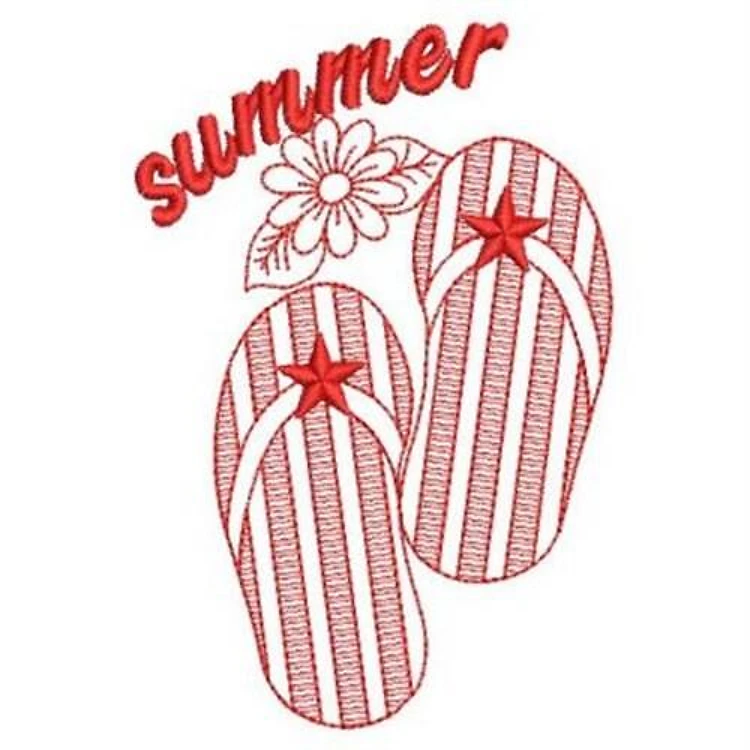 Redwork Summer