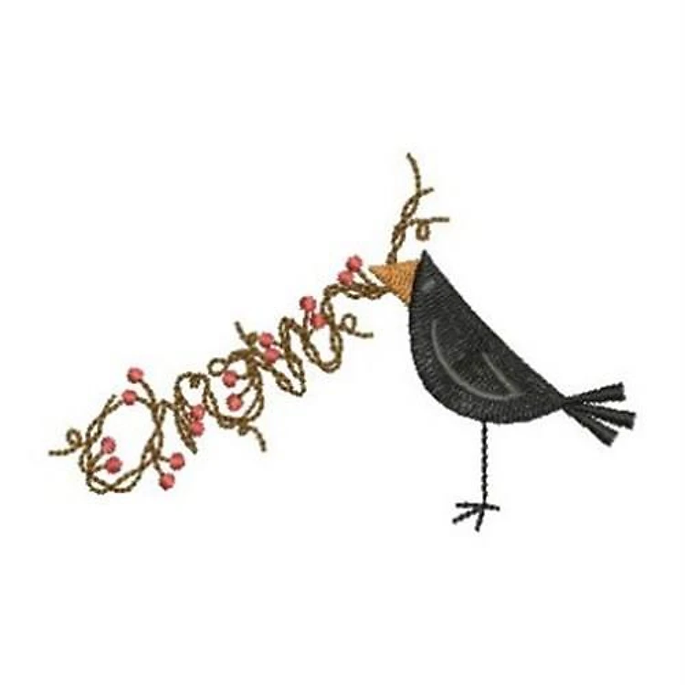 Black Bird Berries Christmas