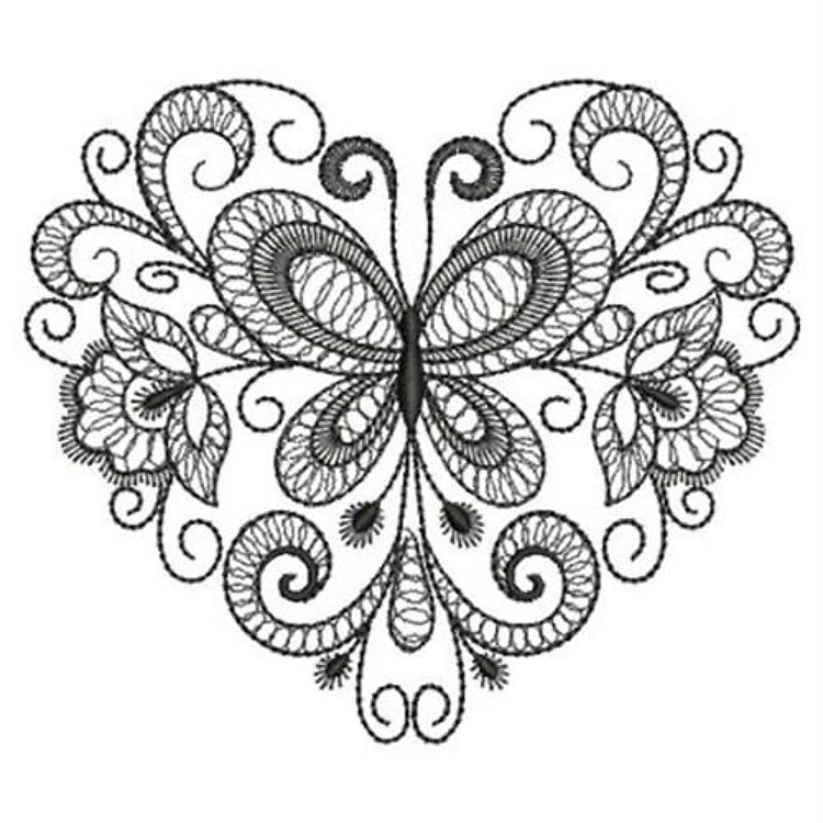 Jacobean Butterfly Heart