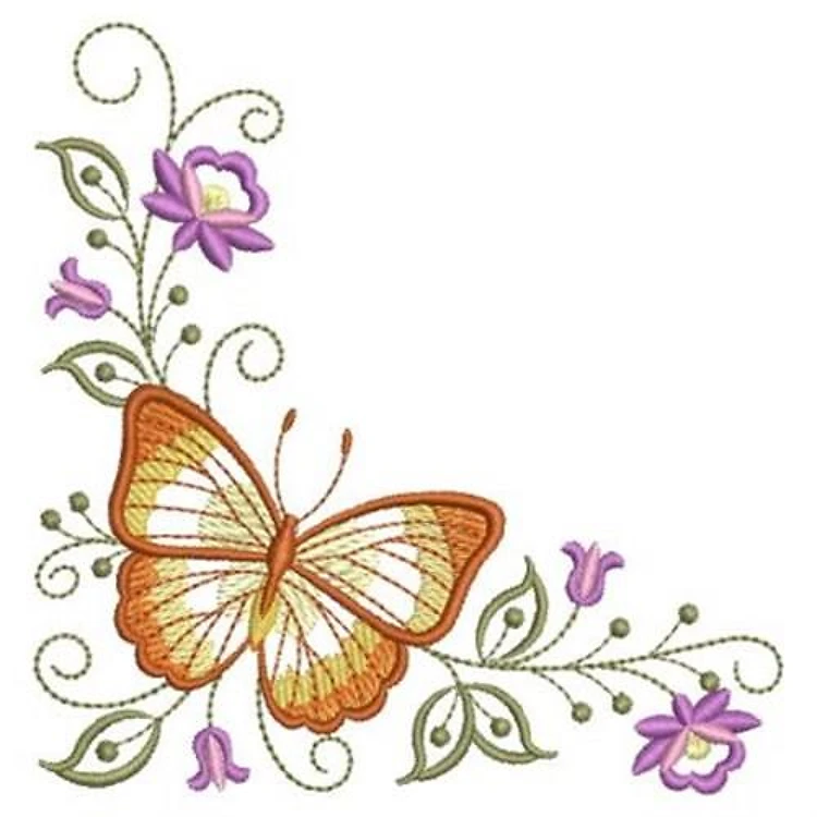 Floral Butterfly Corner
