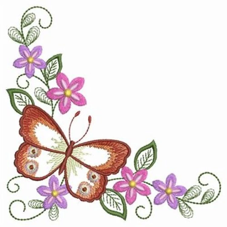 Floral Butterfly Corner