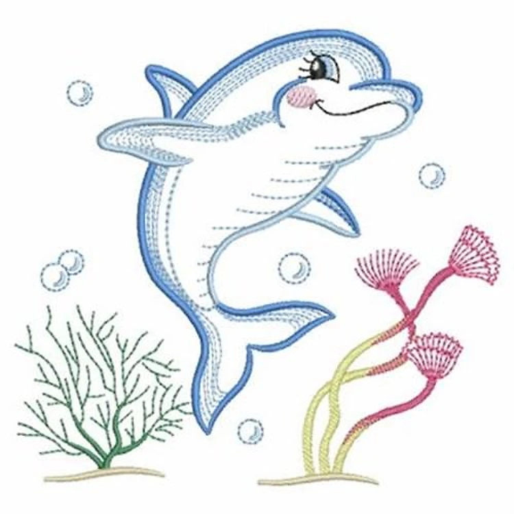 Tropical Dolphin Outline