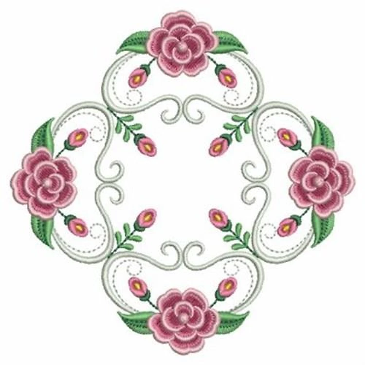 Roses and Leaves Floral Quilt