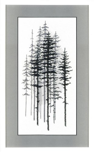 Mixed Technique Stitch Kit Crystal Art - Foggy Forest