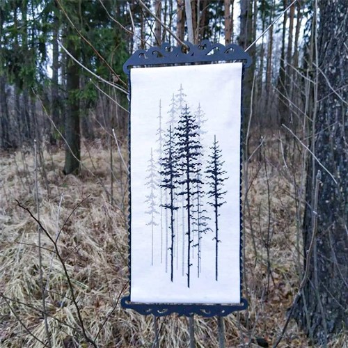 Mixed Technique Stitch Kit Crystal Art - Foggy Forest