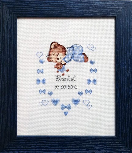 Boy Birth Announcement Counted Cross Stitch Kit