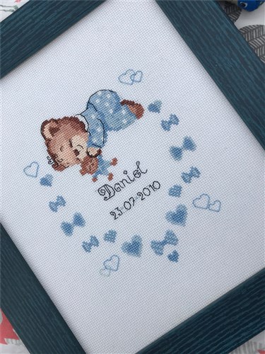 Boy Birth Announcement Counted Cross Stitch Kit