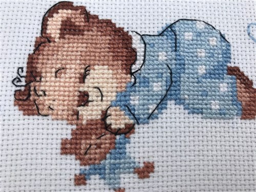Boy Birth Announcement Counted Cross Stitch Kit
