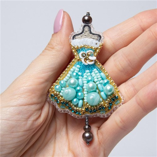 Crystal Art Dress Brooch Beadwork Kit