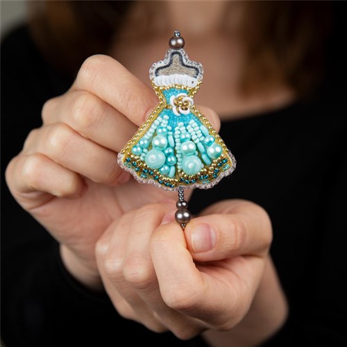 Crystal Art Dress Brooch Beadwork Kit