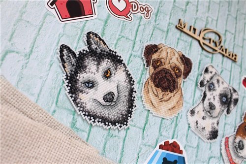 Dog Magnets Plastic Canvas Counted Cross Stitch Kit