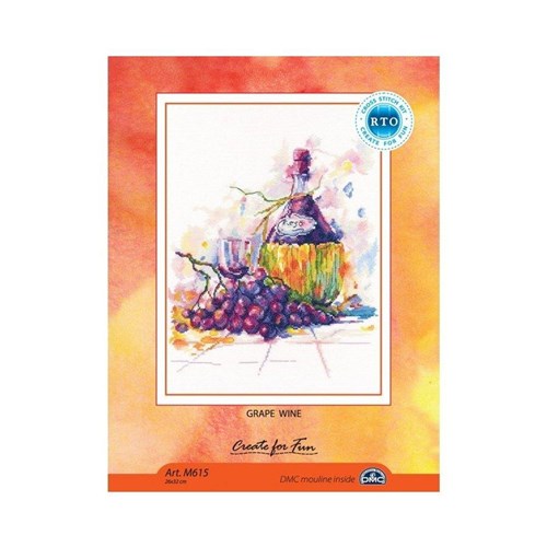Grapes & Wine Counted Cross Stitch Kit