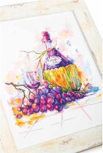 Grapes & Wine Counted Cross Stitch Kit
