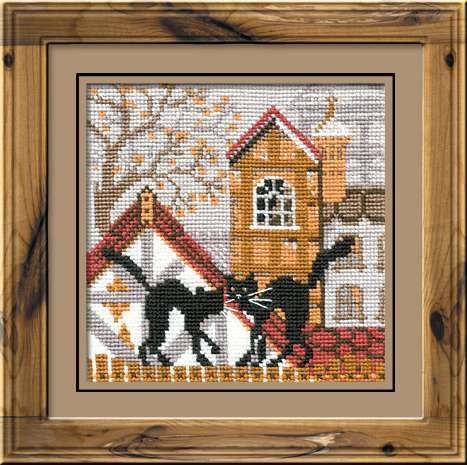 City & Cats Autumn Counted Cross Stitch Kit