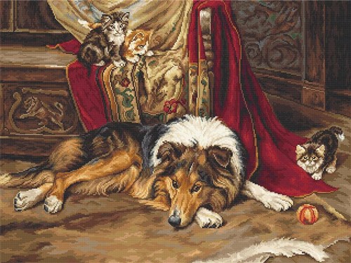 A Reluctant Playmate Counted Cross-Stitch Kit