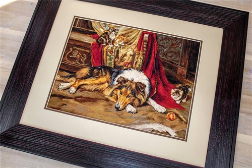 A Reluctant Playmate Counted Cross-Stitch Kit