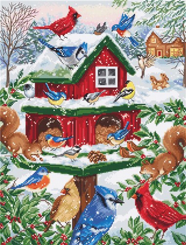 Blissful Bird Feeder Counted Cross-Stitch Kit