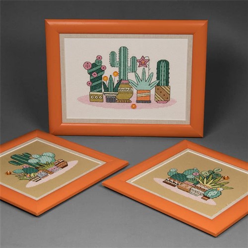 Bright Mexico Counted Cross Stitch Crystal Art Triptych Kit