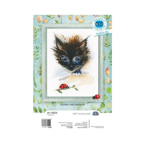 Ladybug & Cat Counted Cross Stitch Kit