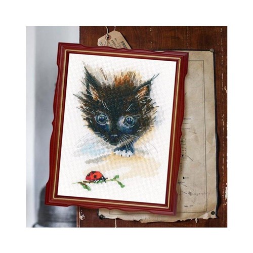 Ladybug & Cat Counted Cross Stitch Kit