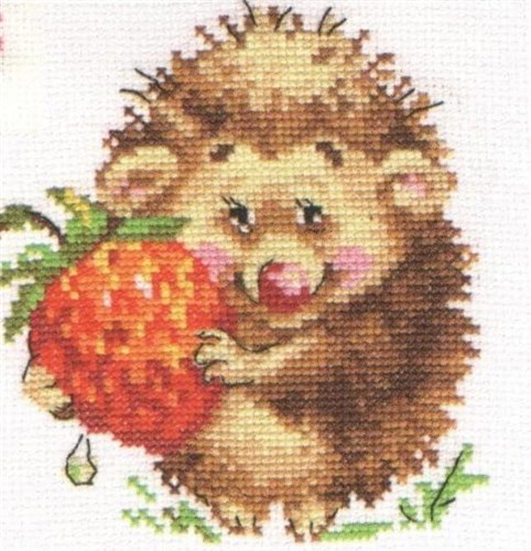Hedgehog & Strawberry Counted Cross-Stitch Kit