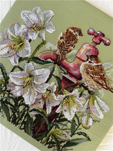 Among The Lilies Counted Cross-Stitch Kit