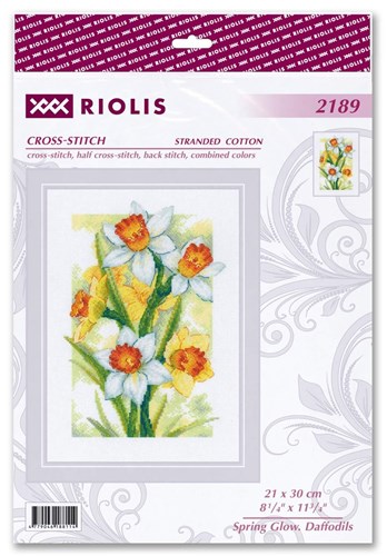 Spring Glow. Daffodils Counted Cross Stitch Kit