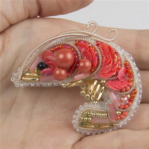 Shrimp Beadwork Brooch Kit Crystal Art
