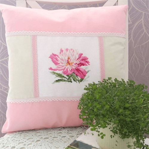Pink Peony Counted Cross-Stitch Kit