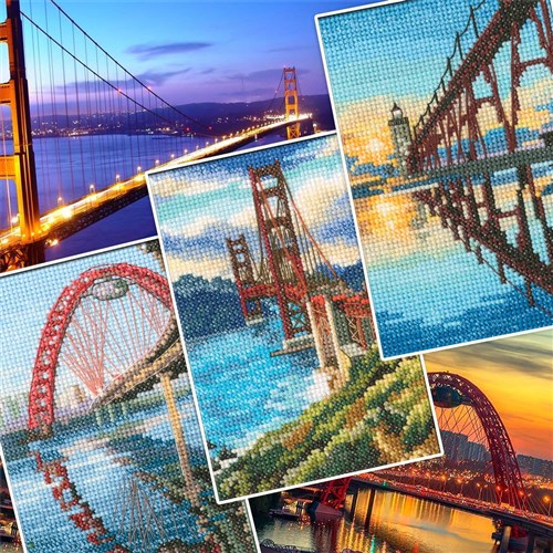 Golden Gate Bridge Counted Cross Stitch Kit