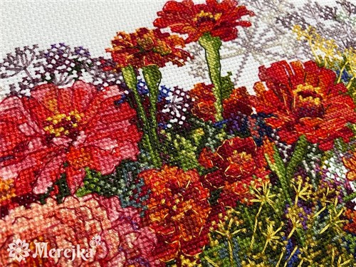 Zinnia And Dill Cross-Stitch Kit