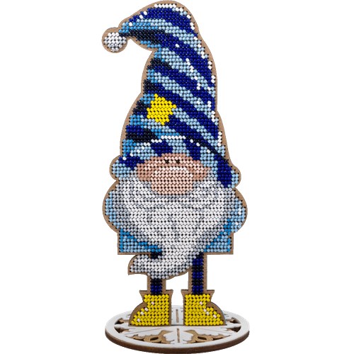 Gnome Bead Embroidery Kit On Wood