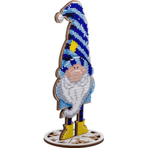 Gnome Bead Embroidery Kit On Wood