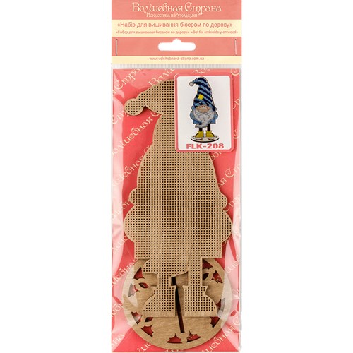 Gnome Bead Embroidery Kit On Wood