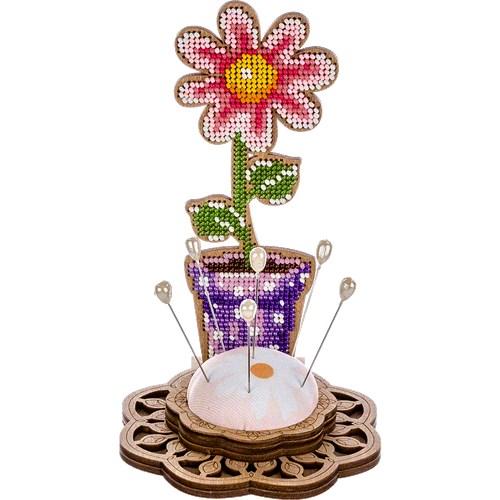 Flower Bead Embroidery Kit On Wood