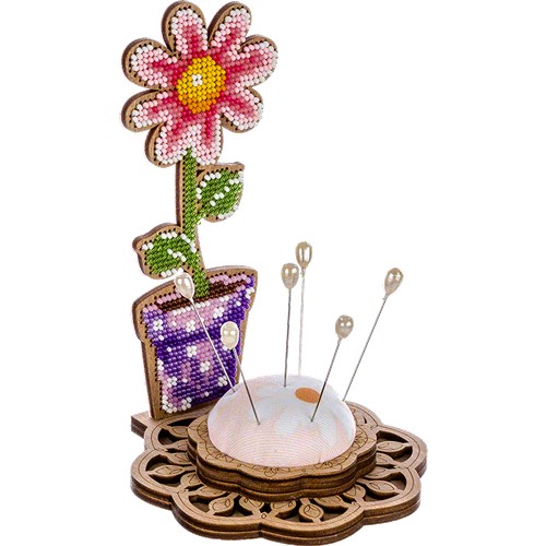 Flower Bead Embroidery Kit On Wood