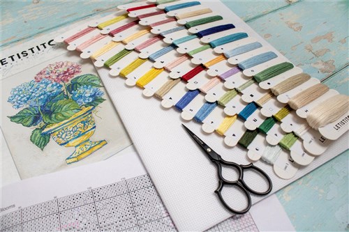 Hydrangea Blooms Counted Cross Stitch Kit