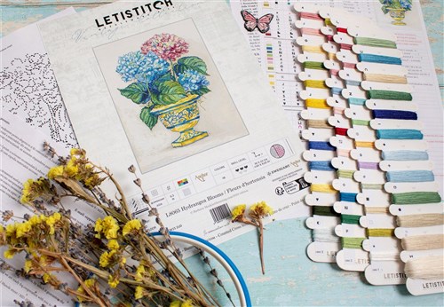Hydrangea Blooms Counted Cross Stitch Kit