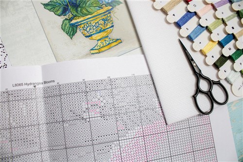 Hydrangea Blooms Counted Cross Stitch Kit