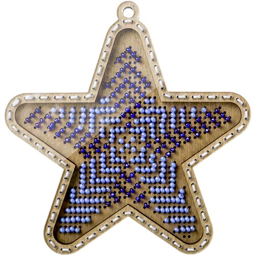 Star Bead Embroidery Kit On Wood