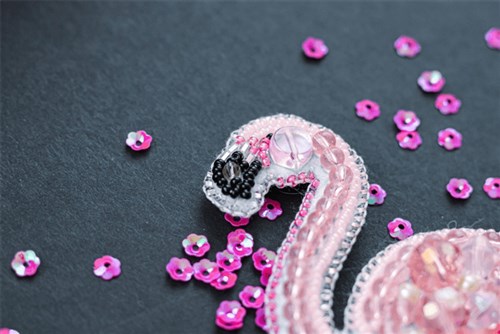 Flamingo Brooch Beadwork Kit
