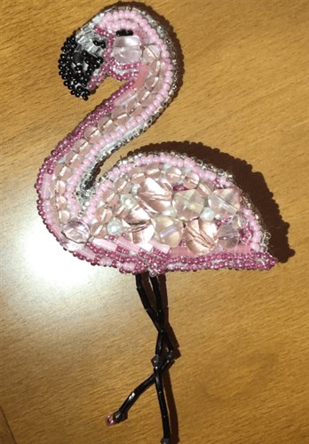 Flamingo Brooch Beadwork Kit
