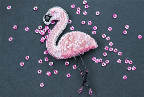Flamingo Brooch Beadwork Kit