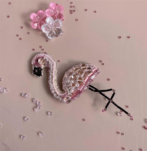 Flamingo Brooch Beadwork Kit