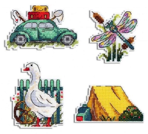 Summer Magnets Plastic Canvas Cross Stitch Kit