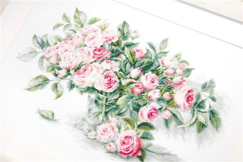 Bouquet Of Pink Roses Cross-Stitch Kit