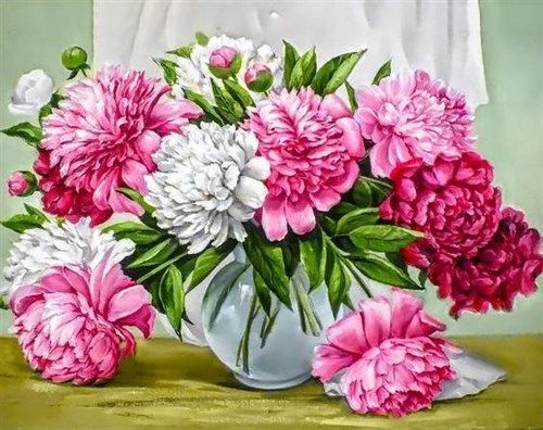 Vibrant Peonies Diamond Painting Kit
