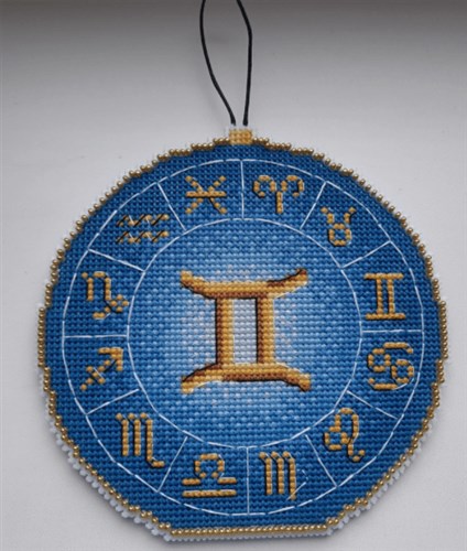 Zodiac Signs Gemini Plastic Canvas Cross Stitch Kit