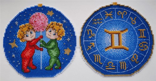 Zodiac Signs Gemini Plastic Canvas Cross Stitch Kit
